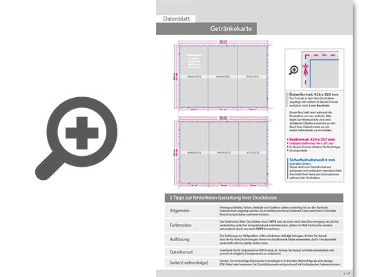 Product Bild getr__nkekarte__gefalzt_auf_14_0_cm_x_29_7_cm__6-seiter_(zickzackfalz)