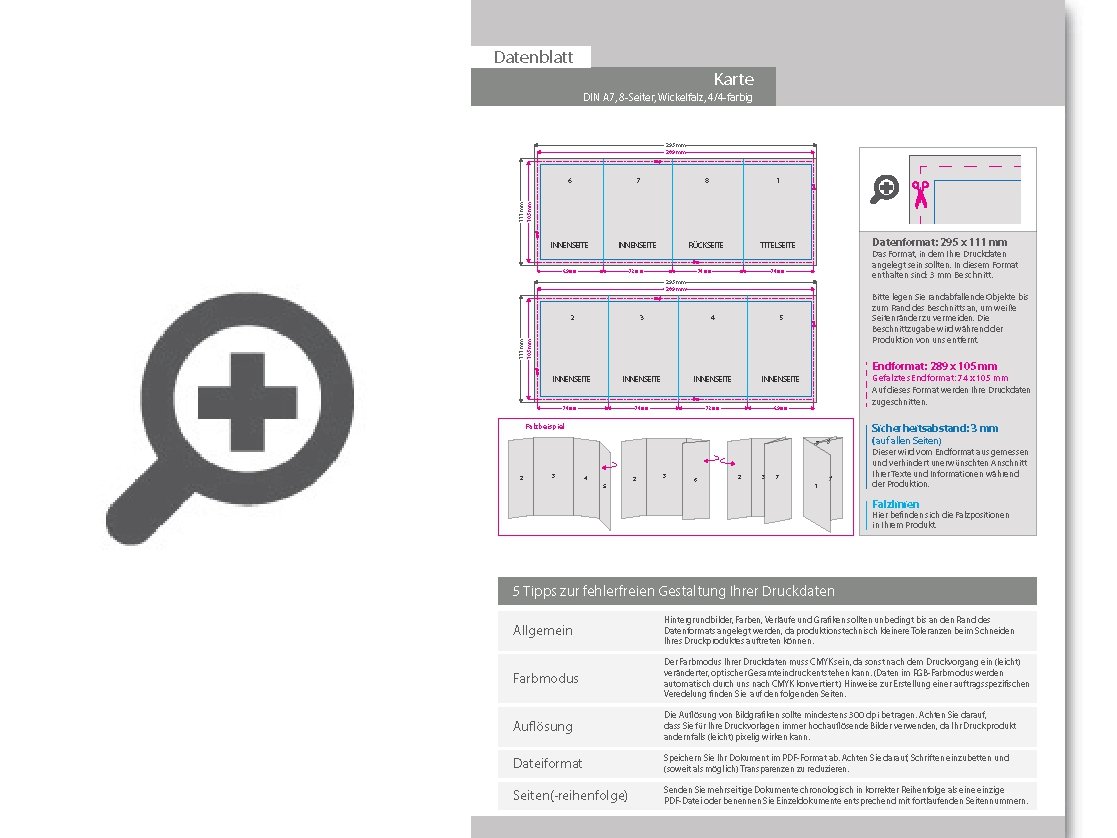 Product Bild einladungskarte__gefalzt_auf_din_a7__vertikaler_wickelfalz__8-seitig