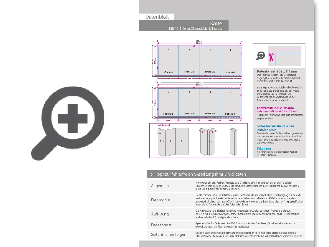 Product Bild einladungskarte__gefalzt_auf_din_a7__vertikaler_zickzackfalz__8-seitig